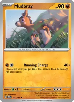 Mudbray 107/182 Destined Rivals Pokémon card
