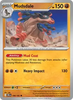 Mudsdale 108/182 Destined Rivals Pokémon card