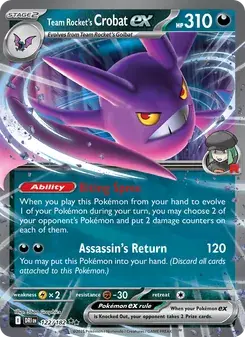 Team Rocket's Crobat ex 122/182 Destined Rivals Pokémon card