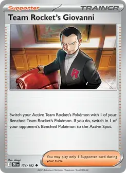 Team Rocket's Giovanni 174/182 Destined Rivals Pokémon card