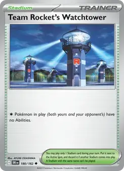 Team Rocket's Watchtower 180/182 Destined Rivals Pokémon card