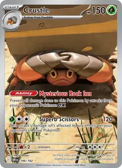 Crustle 186/182 Destined Rivals Pokémon card