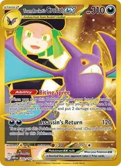 Team Rocket's Crobat ex 242/182 Destined Rivals Pokémon card