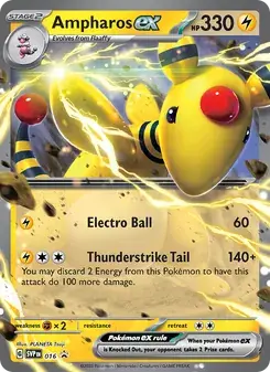 Carta Pokémon Ampharos ex 016/225 de SVP Black Star Promos