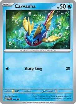 Carvanha 093/225 SVP Black Star Promos Pokémon card