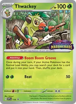 Thwackey 115/225 SVP Black Star Promos Pokémon card