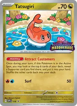 Carta Pokémon Tatsugiri 118/225 de SVP Black Star Promos