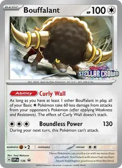 Bouffalant 136/225 SVP Black Star Promos Pokémon card