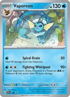 Vaporeon 168/225 SVP Black Star Promos Pokémon card
