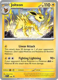Jolteon 169/225 SVP Black Star Promos Pokémon card
