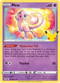 Mew 11/25 Celebrations Pokémon kaart