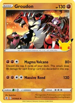 Groudon 17/25 Celebrations Pokémon card