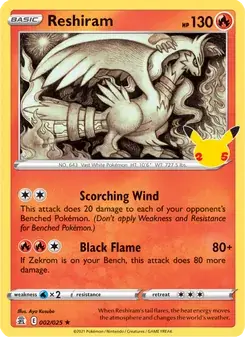 Reshiram 2/25 Celebrations Pokémon card
