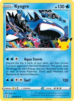 Kyogre 3/25 Celebrations Pokémon card