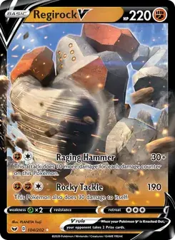 Regirock V 104/202 Sword & Shield Pokémon card