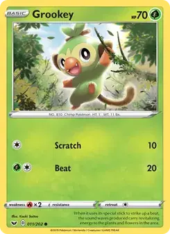 Grookey 11/202 Sword & Shield Pokémon card