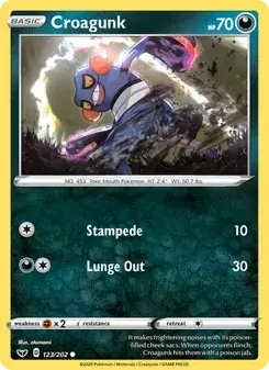 Croagunk 123/202 Sword & Shield Pokémon card