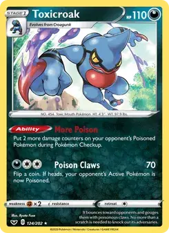 Toxicroak 124/202 Sword & Shield Pokémon card