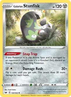 Galarian Stunfisk 132/202 Sword & Shield Pokémon card