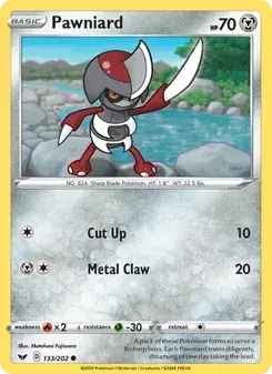 Pawniard 133/202 Sword & Shield Pokémon card