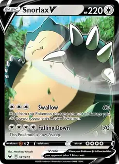 Snorlax V 141/202 Sword & Shield Pokémon card