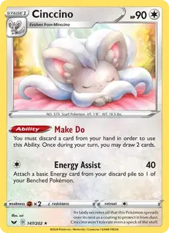 Cinccino 147/202 Sword & Shield Pokémon card