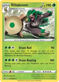 Rillaboom 15/202 Sword & Shield Pokémon card