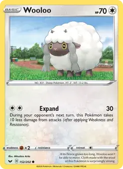 Wooloo 152/202 Sword & Shield Pokémon card