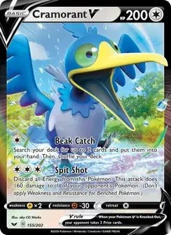 Cramorant V 155/202 Sword & Shield Pokémon card