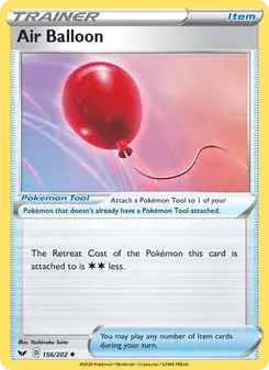 Air Balloon 156/202 Sword & Shield Pokémon card