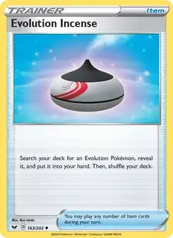 Evolution Incense 163/202 Sword & Shield Pokémon kaart
