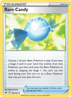 Rare Candy 180/202 Sword & Shield Pokémon card