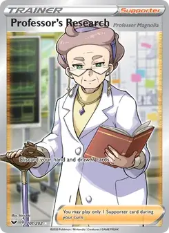 Professor's Research (Professor Magnolia) 201/202 Sword & Shield Pokémon card