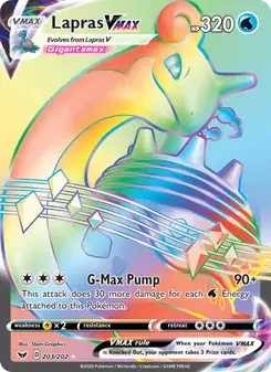 Lapras VMAX 203/202 Sword & Shield Pokémon card