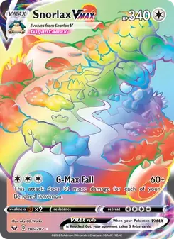 Snorlax VMAX 206/202 Sword & Shield Pokémon card