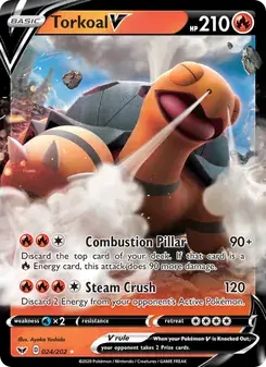 Torkoal V 24/202 Sword & Shield Pokémon card