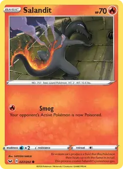 Salandit 27/202 Sword & Shield Pokémon card
