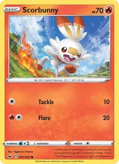 Scorbunny 31/202 Sword & Shield Pokémon card