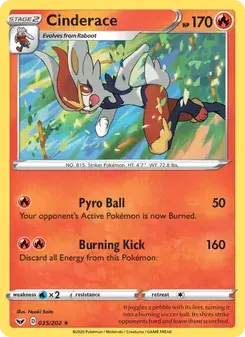Cinderace 35/202 Sword & Shield Pokémon card