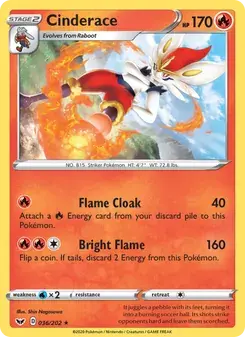 Cinderace 36/202 Sword & Shield Pokémon card