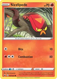 Sizzlipede 37/202 Sword & Shield Pokémon card