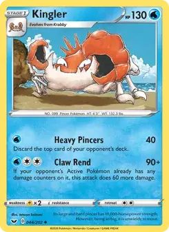 Kingler 44/202 Sword & Shield Pokémon card