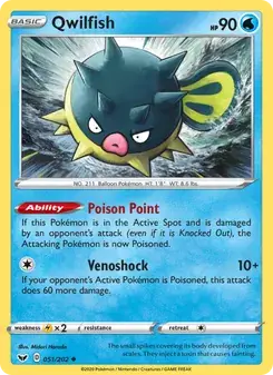 Qwilfish 51/202 Sword & Shield Pokémon card