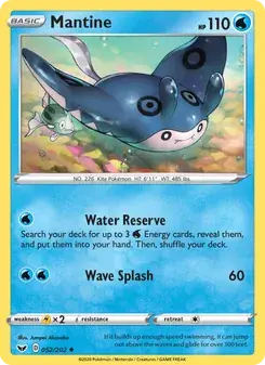 Mantine 52/202 Sword & Shield Pokémon card