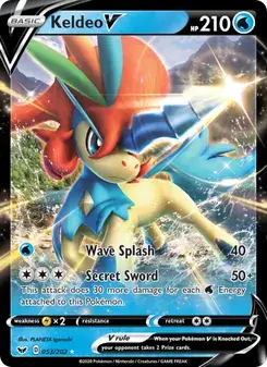 Keldeo V 53/202 Sword & Shield Pokémon card