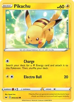 Pikachu 65/202 Sword & Shield Pokémon card