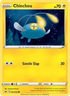 Chinchou 67/202 Sword & Shield Pokémon card