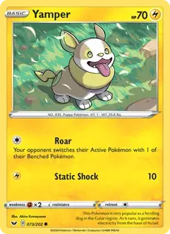Yamper 73/202 Sword & Shield Pokémon card