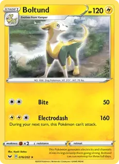 Boltund 76/202 Sword & Shield Pokémon card