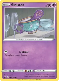 Sinistea 89/202 Sword & Shield Pokémon card